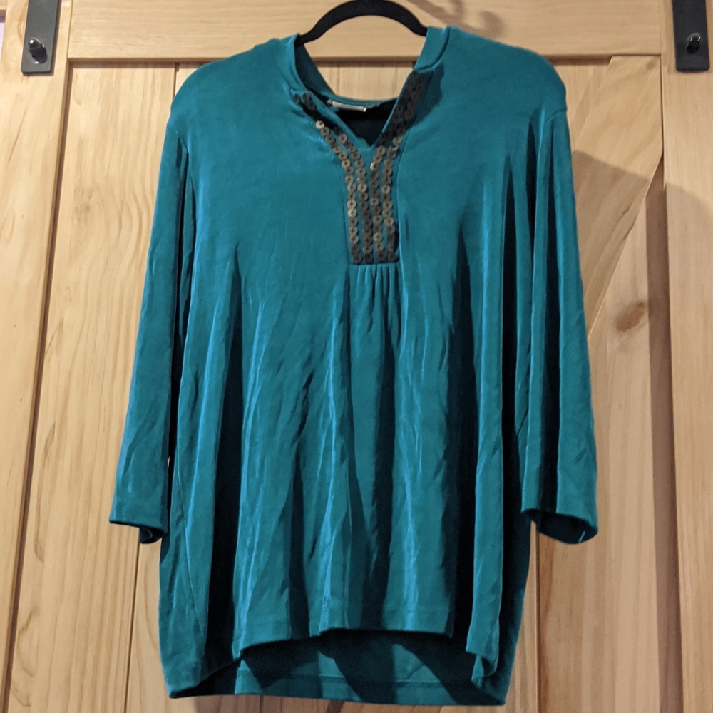 Slinky Brand Top and Pant Outfit Tourquoise